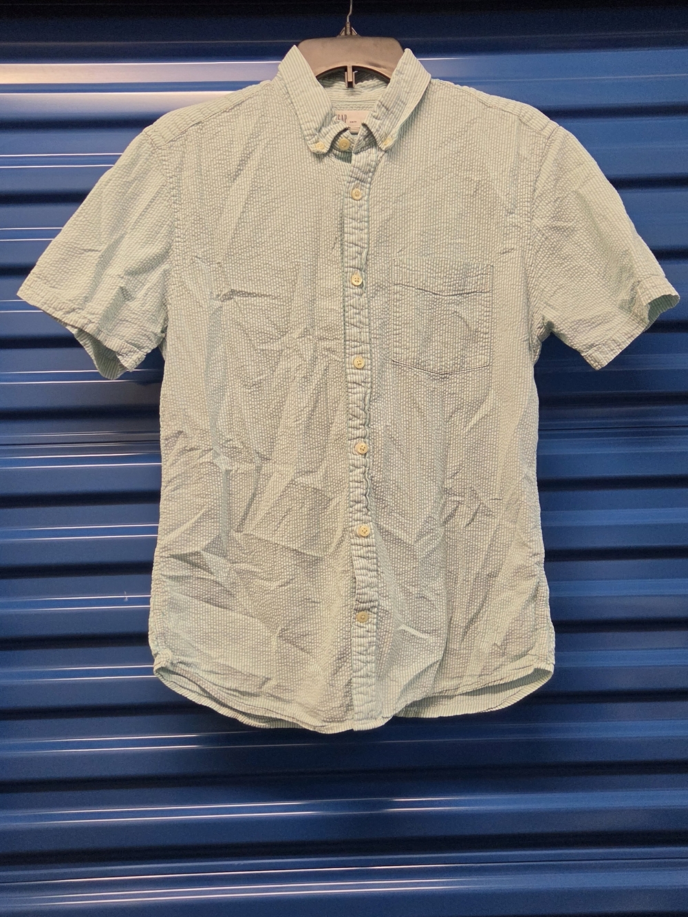Gap Striped Short Sleeve Shirt Medium